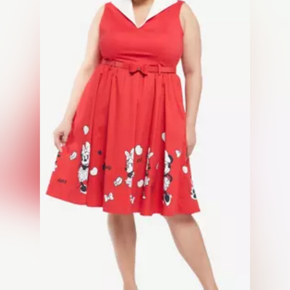 Disney Retro Fit, Red Skater Dress, with Bow Belt.